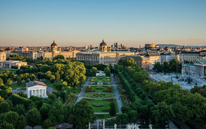 Aufnahme der Stadt Wien aus der Vogelperspektive