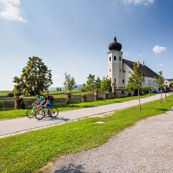 Zwei Radfahrer in der Region Wiens